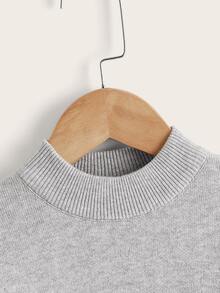 Áo len cho bé trai tập đi màu trơn Giải trí - Màu Xám nhạt - Xem 3