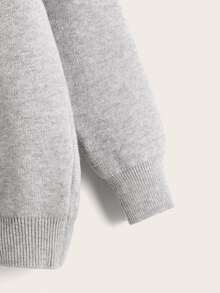 Áo len cho bé trai tập đi màu trơn Giải trí - Màu Xám nhạt - Xem 4