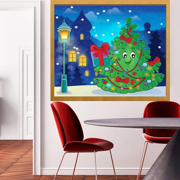 

Christmas Tree DIY Diamond Unframed Painting, Multicolor