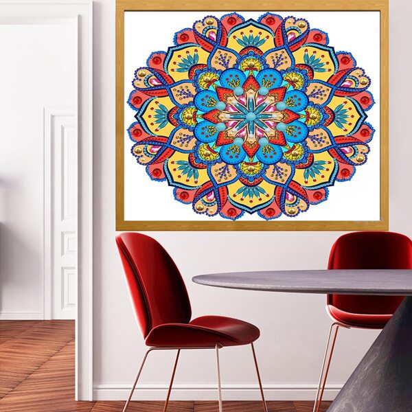 

Mandala DIY Diamond Unframed Painting, Multicolor