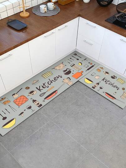1pc Letter Graphic Floor Mat