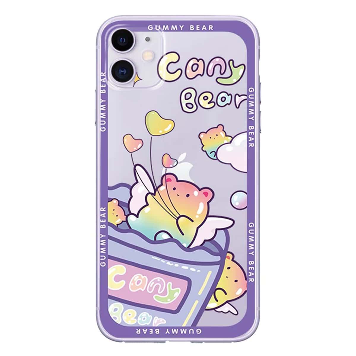 

Cartoon Gummy Bear Pattern Phone Case, Purple