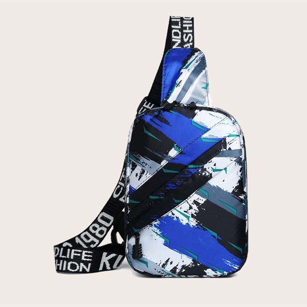 

Men Splash Ink Graphic Sling Bag, Multicolor