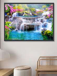 山水圖案DIY無邊框水鑽繪畫 - 彩色 - 查看 2