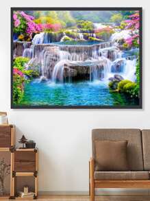 山水圖案DIY無邊框水鑽繪畫 - 彩色 - 查看 3