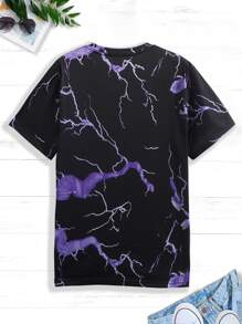 Manfinity EMRG Men Lightning & Slogan Graphic Tee - Black - View 2