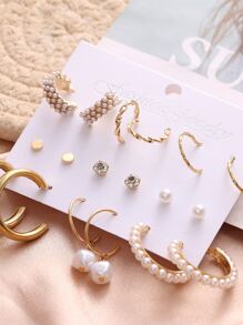 18對人造珍珠裝飾耳環