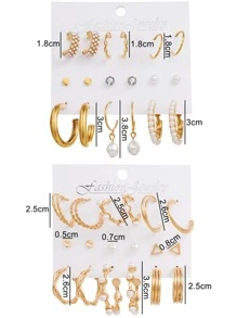 18對人造珍珠裝飾耳環