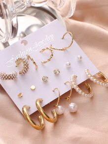 18對人造珍珠裝飾耳環