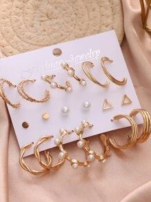 18對人造珍珠裝飾耳環