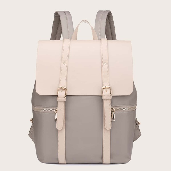 

Buckle Detail Classic Backpack, Khaki