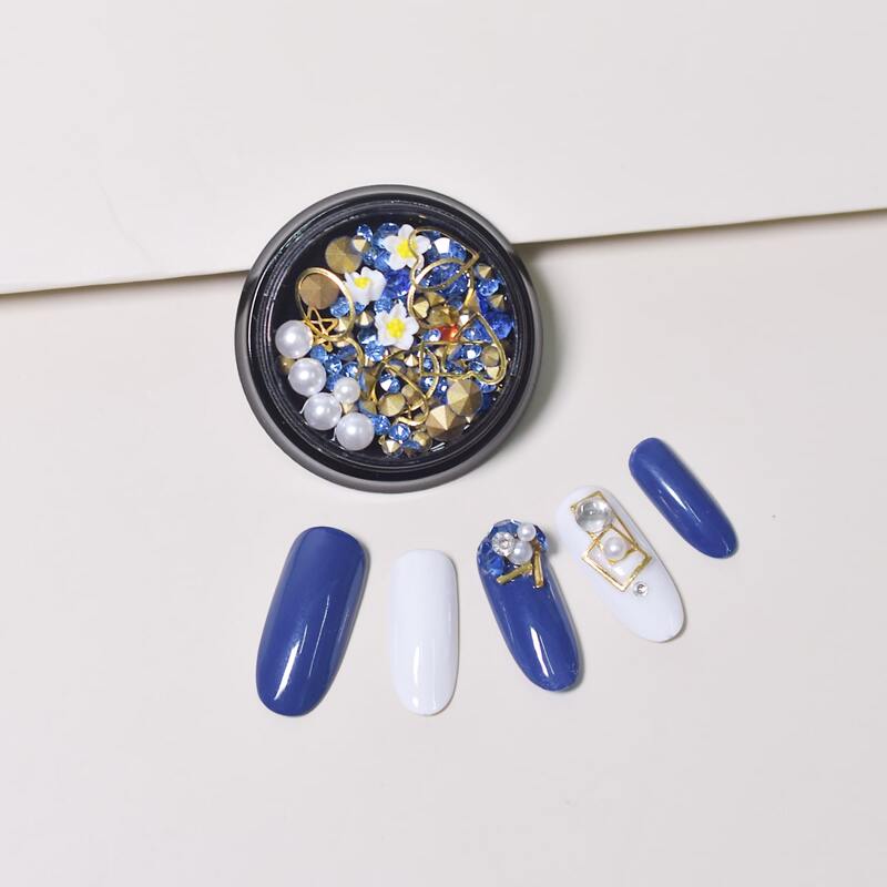 

1box Mix Type Nail Art Decoration, Blue
