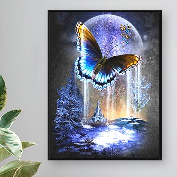 

Butterfly DIY Diamond Unframed Painting, Multicolor