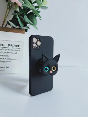 2 Packs Cartoon Cat Decor Phone Case With Holder