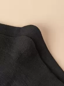 4pairs Flower Embroidered Crew Socks - Black - View 3