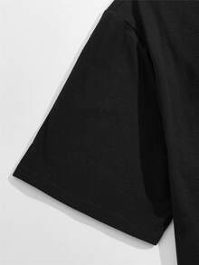 ROMWE MEN Goth Nam Đồ họa chữ và số Áo thun - màu đen - Xem 3
