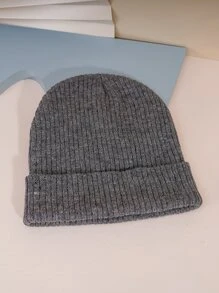 1 chiếc mũ dệt kim kiểu Unisex Y2k, thích hợp cho việc đi lại hàng ngày và các hoạt động ngoài trời - Xám - Xem 4