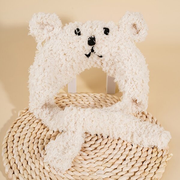 

Toddler Kids Cartoon Bear Design Hat, Beige