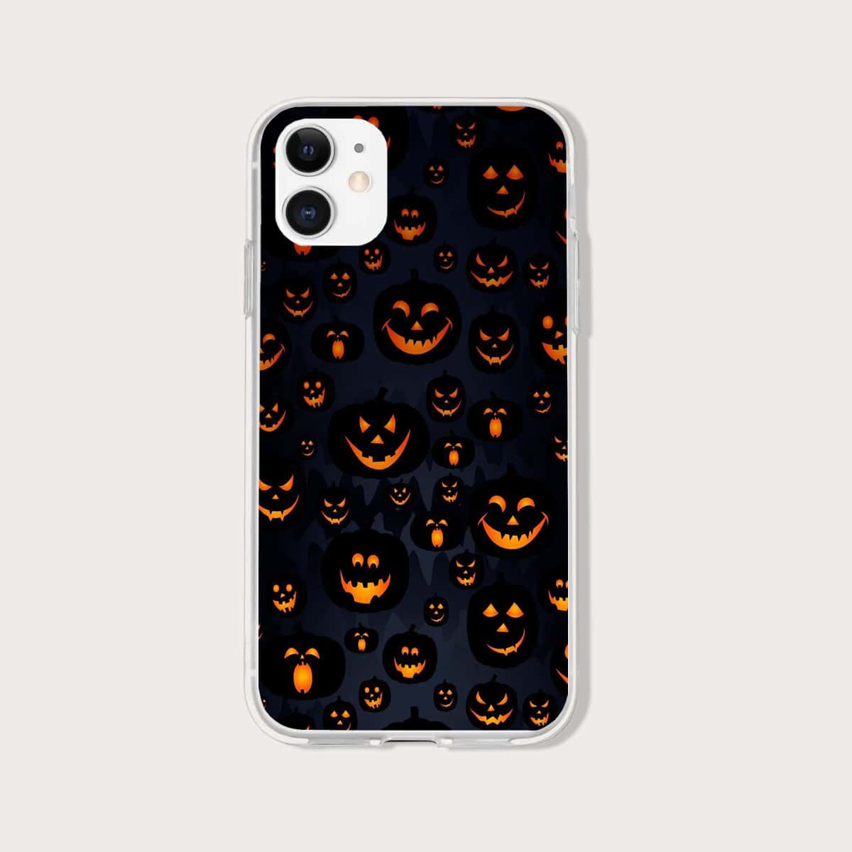 

Halloween Pumpkin Print Phone Case, Black