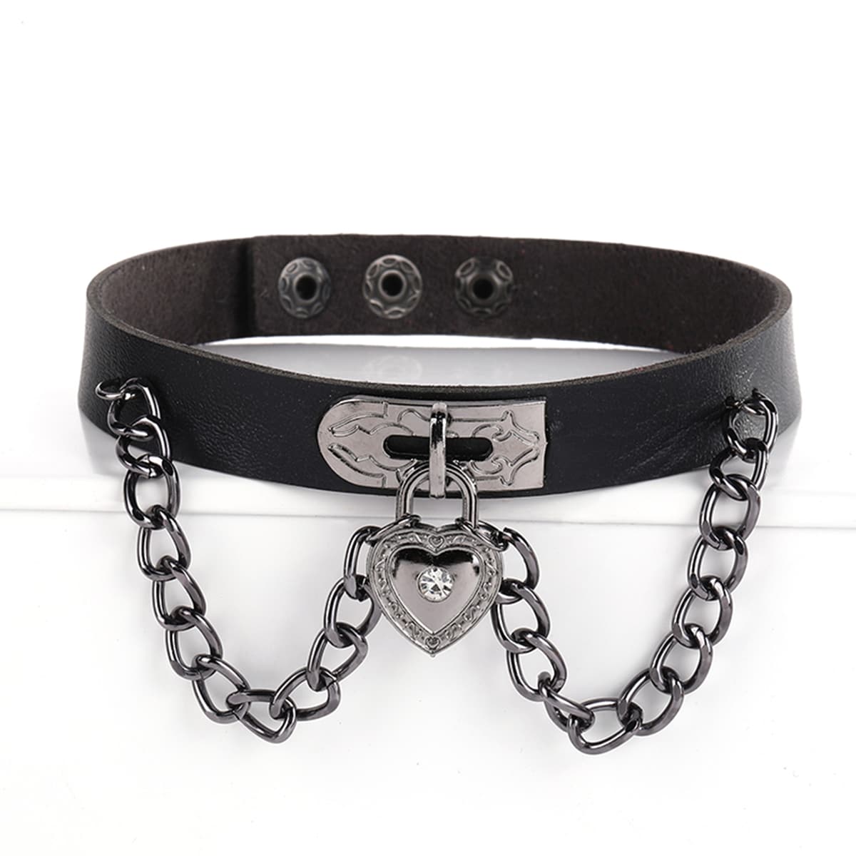 Heart Decor Choker, Black