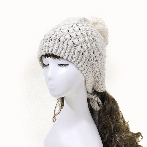 

Solid Knitted Hat, Beige