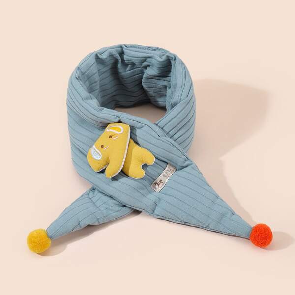 

Toddler Kids Cartoon Animal Decor Scarf, Baby blue