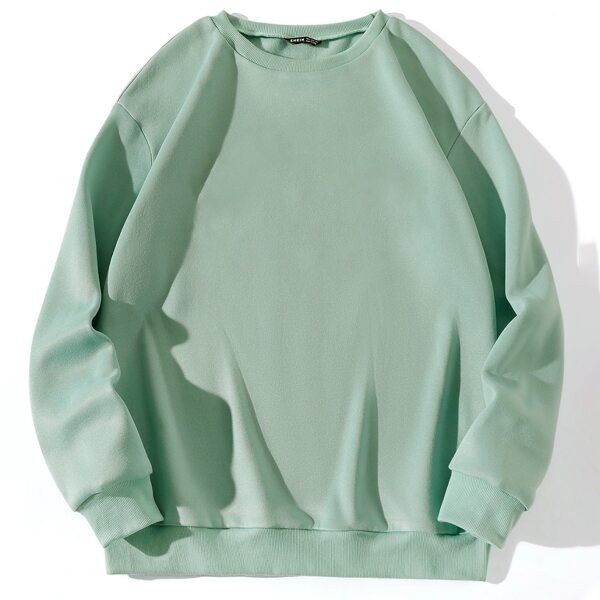 

Solid Drop Shoulder Pullover, Mint green