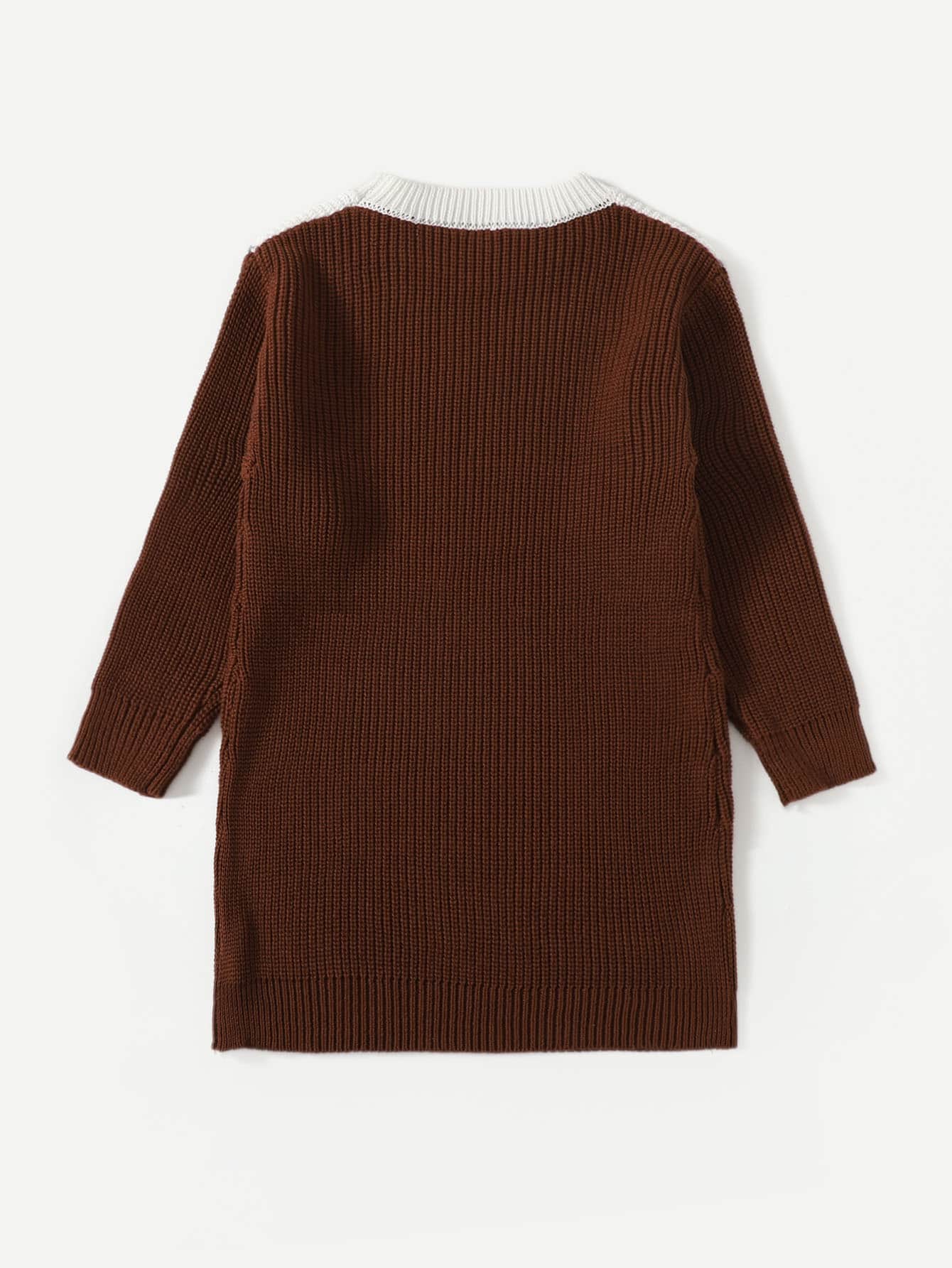 Toddler Girls Chevron Pattern Knit Dress