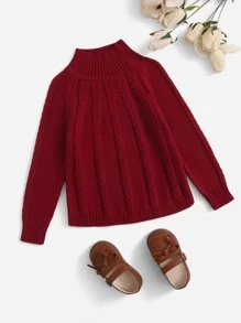 Áo len cho bé gái màu trơn Giải trí - Màu Đỏ Sâu - Xem 1