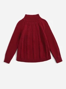 Áo len cho bé gái màu trơn Giải trí - Màu Đỏ Sâu - Xem 2