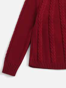 Áo len cho bé gái màu trơn Giải trí - Màu Đỏ Sâu - Xem 4