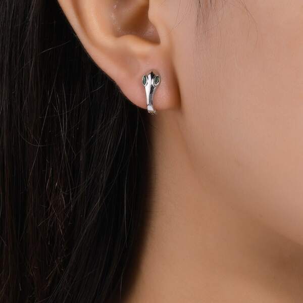 

Zircon Snake Decor Earrings, Silver