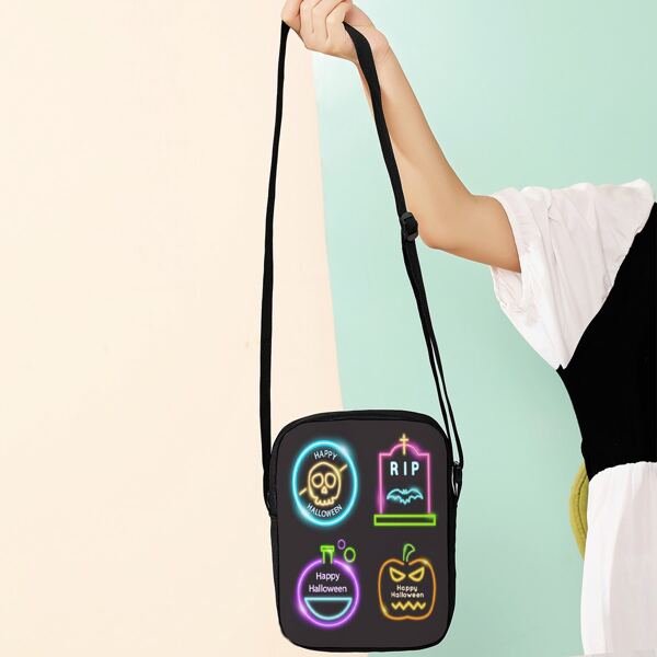 

Halloween Graphic Crossbody Bag, Multicolor