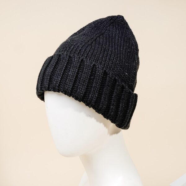 

Solid Knit Beanie, Black