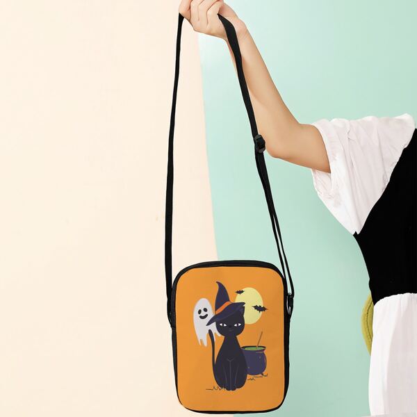 

Halloween Graphic Square Bag, Multicolor