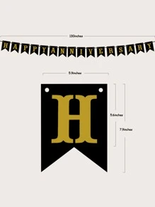 1套週年裝飾拉旗 - 黑色 - 查看 3