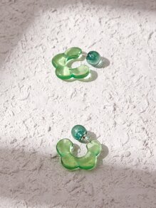 SHEIN MOD Hoa tai trang trí - màu xanh lá - Xem 2