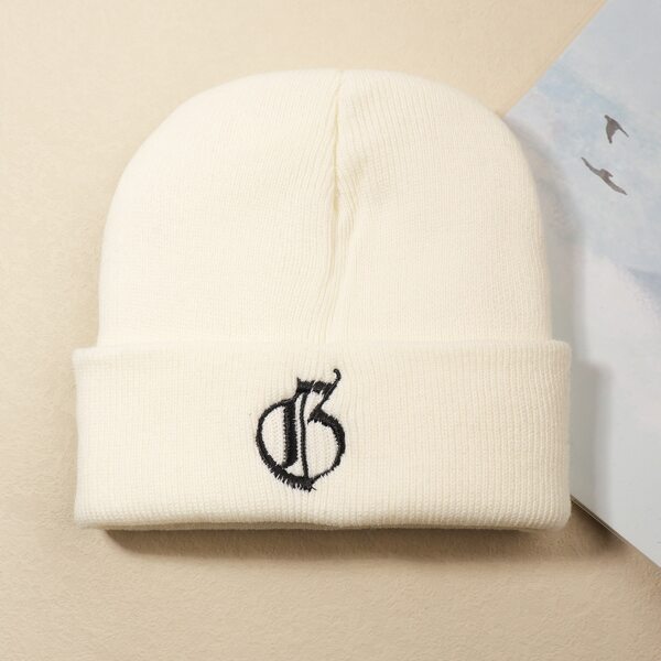 

Embroidery Detail Beanie, White