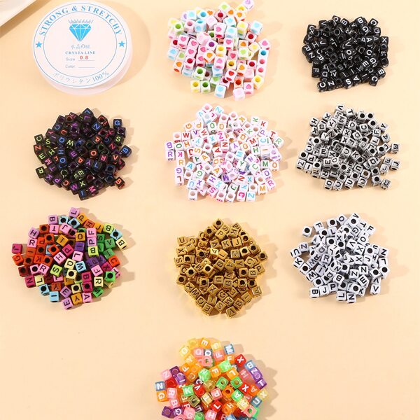 

1set Letter Engraved DIY Jewelry Accessory, Multicolor