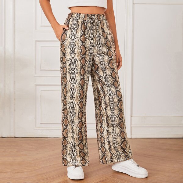 

Snakeskin Print Joggers, Multicolor
