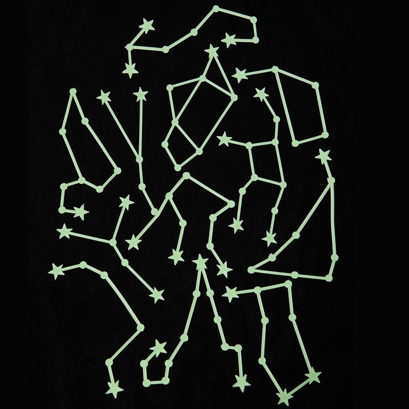 

12pcs Constellation Print Glow Sticker, Green