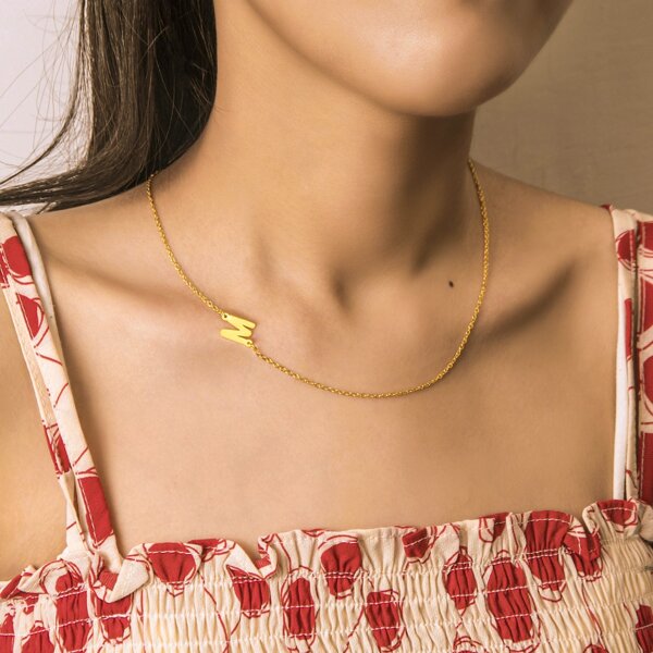 

Letter Decor Necklace, Gold