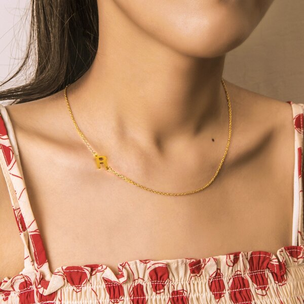 

Letter Decor Necklace, Gold