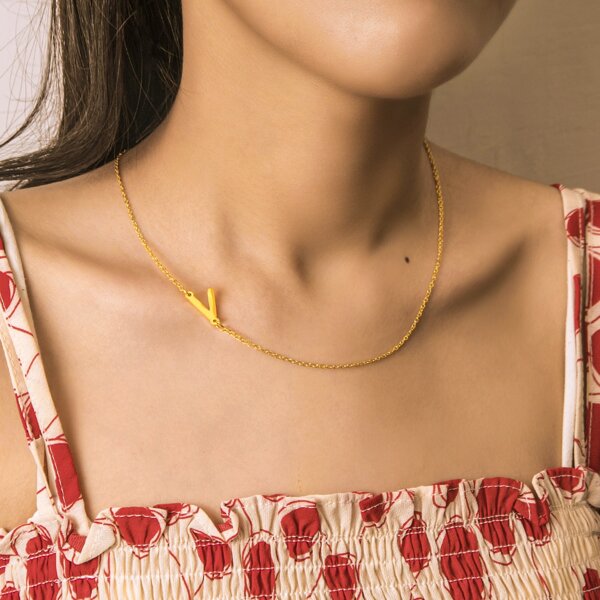 

Letter Decor Necklace, Gold