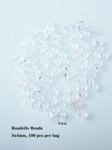 100pcs DIY Glass Crystal Beads - Clear - View 2