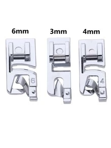 3pcs Handheld Sewing Machine Presser Foot, Sewing Machine Accessories, Presser Foot - Silver - View 2