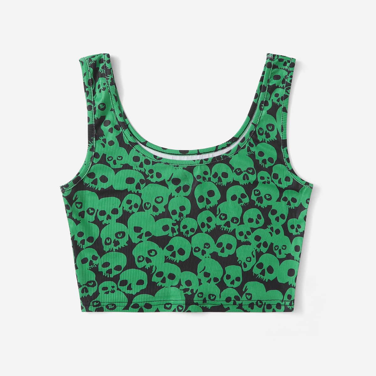 

Skeleton Print Tank Top, Green
