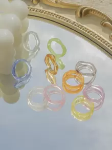 10pcs Simple Ring - Multicolor - View 2