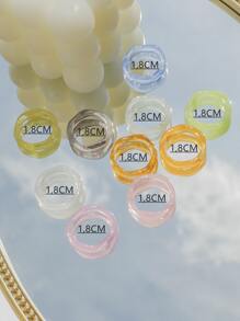 10pcs Simple Ring - Multicolor - View 3