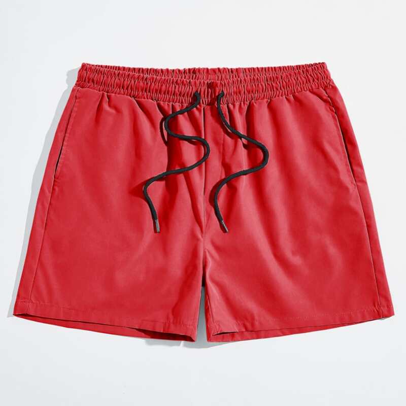 

Guys Solid Drawstring Shorts, Red